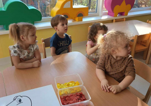 Zdjęcie dzieci słuchających 0opiekunki, która tłumaczy przebieg zajęć.