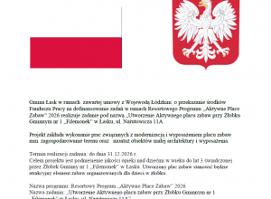 Resortowy Program ,,Aktywne Place Zabaw” 2026